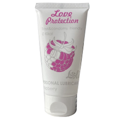 Лубрикант на водной основе с ароматом малины Love Protection Raspberry - 50 мл., фото 