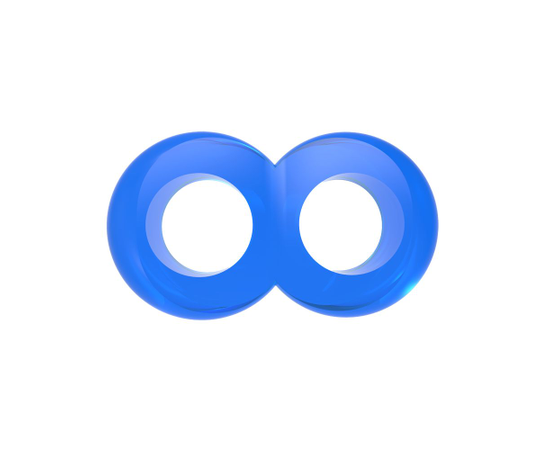 Синее эрекционное кольцо-восьмерка Duo Cock 8 Ball Ring, фото 