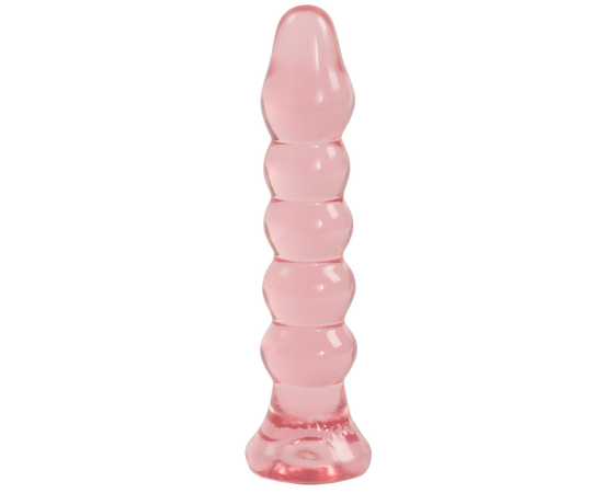 Анальная елочка из розового геля Crystal Jellies Anal Plug Bumps - 15,2 см., фото 