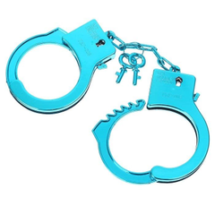 Голубые пластиковые наручники "Блеск", фото 