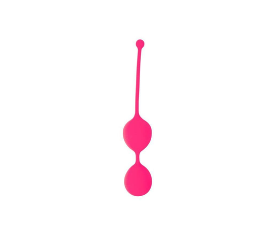 Розовые двойные вагинальные шарики Cosmo с хвостиком для извлечения, Цвет: розовый, фото 
