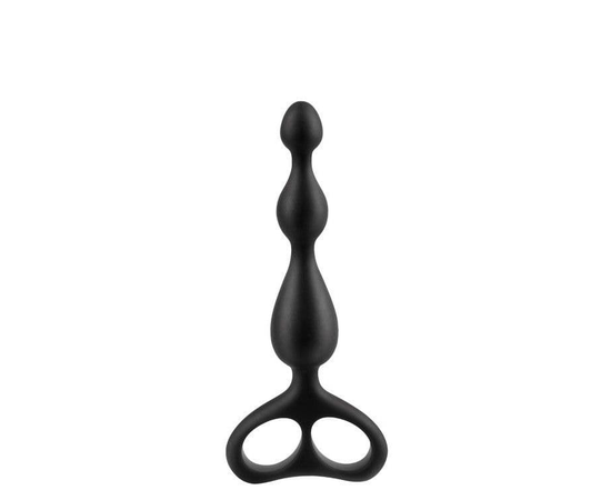 Чёрная анальная цепочка Sex Expert - 12,5 см., фото 