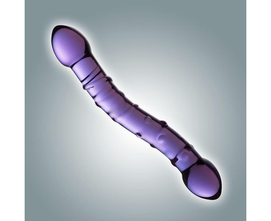 Фиолетовый стеклянный фаллоимитатор - 19 см., Цвет: фиолетовый, фото 