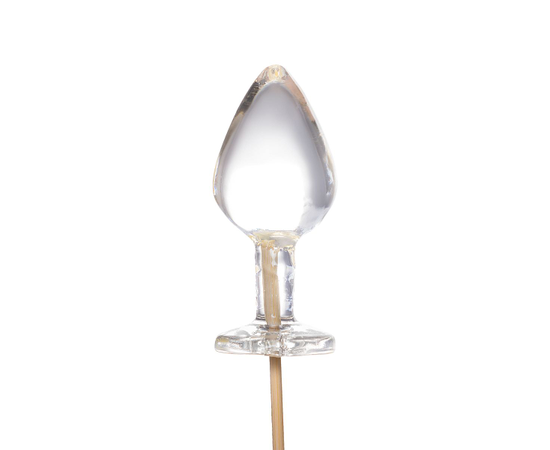 Прозрачный леденец в форме большой анальной пробки со вкусом пина колада, фото 