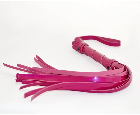Розовая лаковая плеть из искусственной кожи - 40 см., фото 