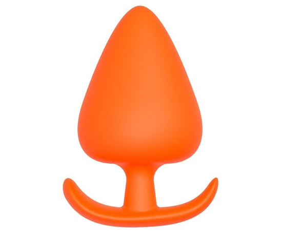 Оранжевая анальная пробка PLUG WITH T-HANDLE - 13,4 см., фото 