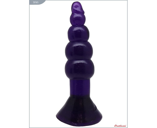 Гелевая анальная ёлочка - 17 см., Цвет: фиолетовый, фото 