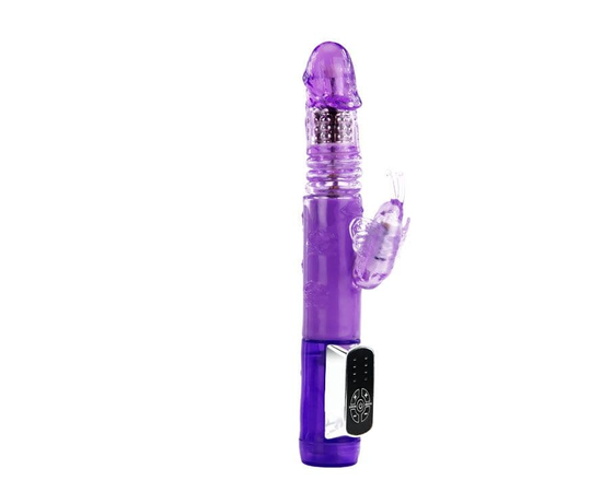 Фиолетовый вибратор хай-тек Butterfly Prince - 24 см., фото 