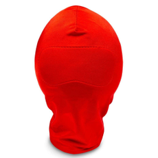 Закрытый красный шлем-маска без прорезей, фото 