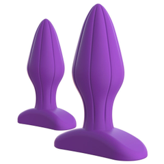 Набор из 2 фиолетовых анальных пробок с рельефом Her Designer Love Plug Set, фото 
