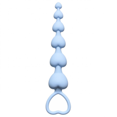 Анальная цепочка Lola Toys Heart's Beads Blue - 18 см., Цвет: голубой, фото 