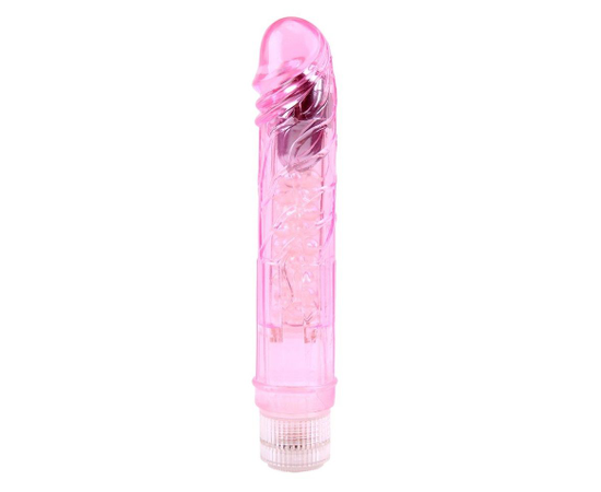 Реалистичный вибратор Glitters Boy - 26,5 см., Цвет: розовый, фото 