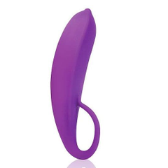Фиолетовый женский стимулятор с колечком-ручкой - 18 см., Цвет: фиолетовый, фото 