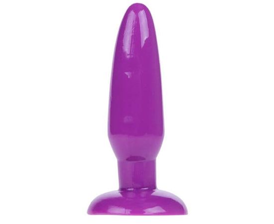 Фиолетовая анальная пробка с присоской - 13,5 см., фото 