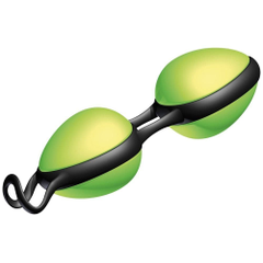 Зелёные вагинальные шарики на чёрной сцепке Joyballs Secret, фото 