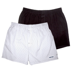 Комплект из 2 мужских трусов-шортов: чёрных и белых в полоску, Цвет: черный с белым, Размер: XL, фото 