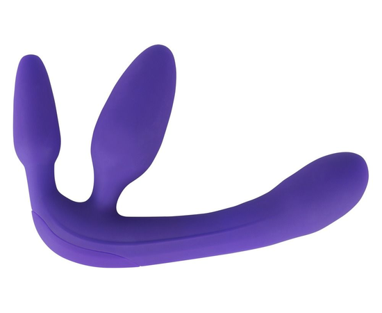 Фиолетовый безремневой вибрострапон Vibrating Strapless Strap-On, фото 