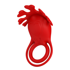 Эрекционное кольцо с вибрацией Baile Ruben, Цвет: красный, фото 