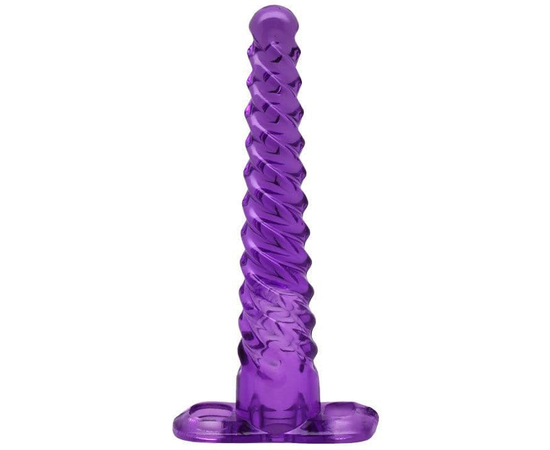 Фиолетовый анальный конус со спиралевидным рельефом - 16 см., фото 