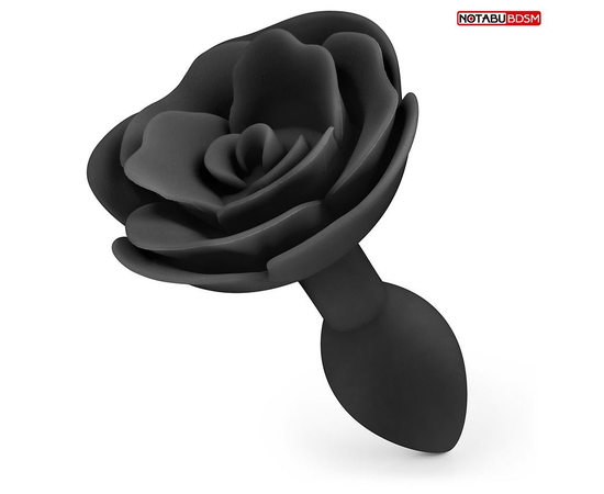 Гладкая анальная втулка-роза, Цвет: черный, фото 