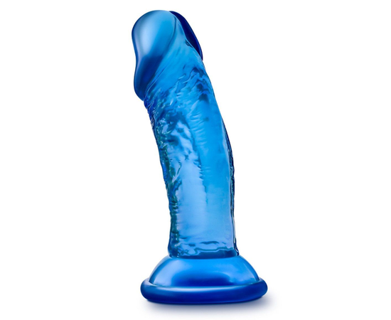 Синий анальный фаллоимитатор Sweet N Small 4 Inch Dildo with Suction Cup - 11,4 см., фото 
