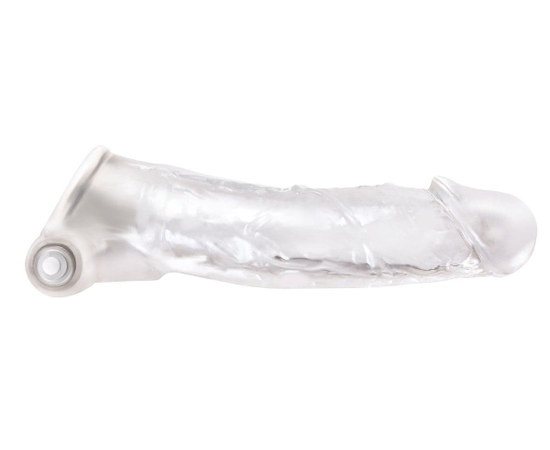Прозрачная насадка с закрытой головкой и вибрацией Renegade Manaconda - 18,3 см., фото 