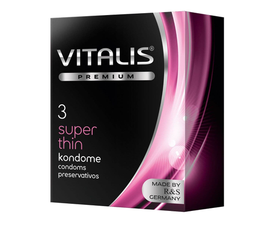 Ультратонкие презервативы VITALIS PREMIUM super thin - 3 шт., Объем: 3 шт., Цвет: прозрачный, фото 