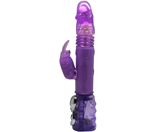 Фиолетовый вибратор ANDROID ALIEN с жемчужинами - 29 см., фото 