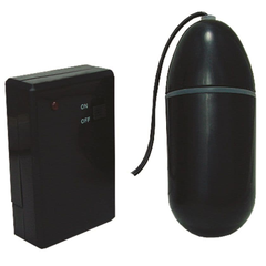 Чёрное виброяйцо Waterproof Remote Control Bullet с пультом ДУ, фото 
