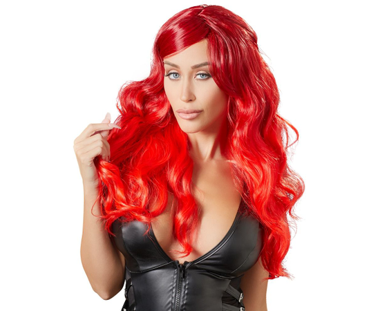 Ярко-красный парик с волнистыми волосами, Длина: 63.00, Цвет: красный, фото 