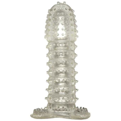 Прозрачная насадка с шипиками Cristal Condom - 12,5 см., фото 
