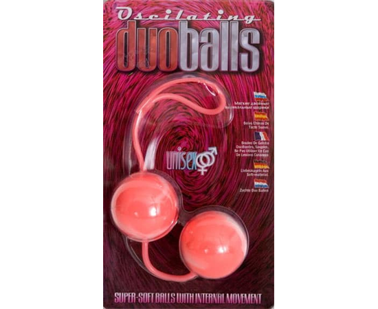 Вагинальные мягкие шарики MARBILIZED DUO BALLS PINK, Цвет: розовый, фото 