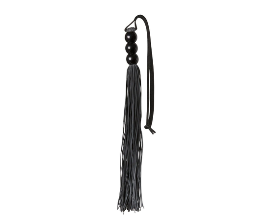 Чёрная резиновая мини-плеть Rubber Whip - 43 см., фото 
