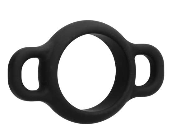 Черное эрекционное кольцо №66 Cock Ring With Handles, фото 