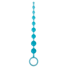 Голубая анальная цепочка-елочка Pleasure Beads - 30 см., фото 