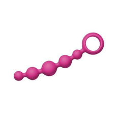 Розовая анальная цепочка Joyballs Wave - 17,5 см., фото 