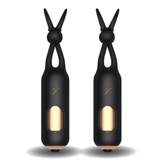 Черные вибростимуляторы для массажа сосков Vibrating Nipple Stimulators, фото 