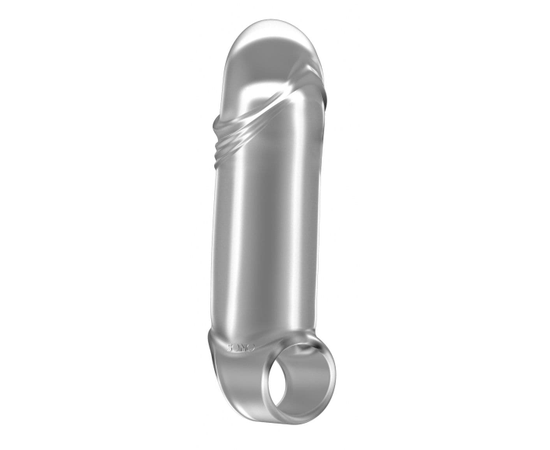 Прозрачная увеличивающая насадка с кольцом N35 Stretchy Thick Penis - 15,2 см., фото 