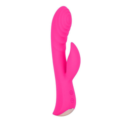 Вибромассажер-кролик 5" Silicone Ripple Passion - 19,1 см., Цвет: ярко-розовый, фото 