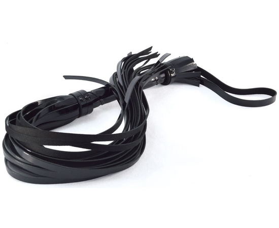 Шикарная чёрная лаковая плеть - 65 см., фото 