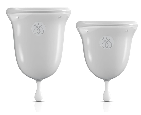 Набор из 2 прозрачных менструальных чаш Intimate Care Menstrual Cups, фото 