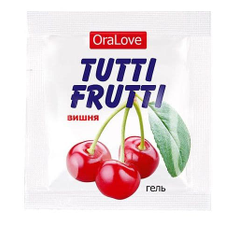 Пробник гель-смазки Tutti-frutti с вишнёвым вкусом - 4 гр., Объем: 45 гр., фото 