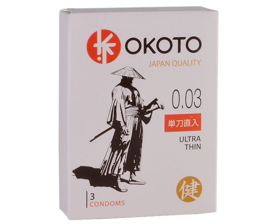 Ультратонкие презервативы OKOTO Ultra Thin - 3 шт., фото 