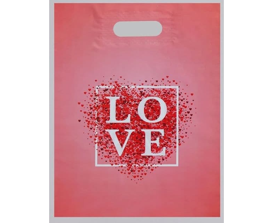 Полиэтиленовый пакет Love - 31 х 40 см., фото 