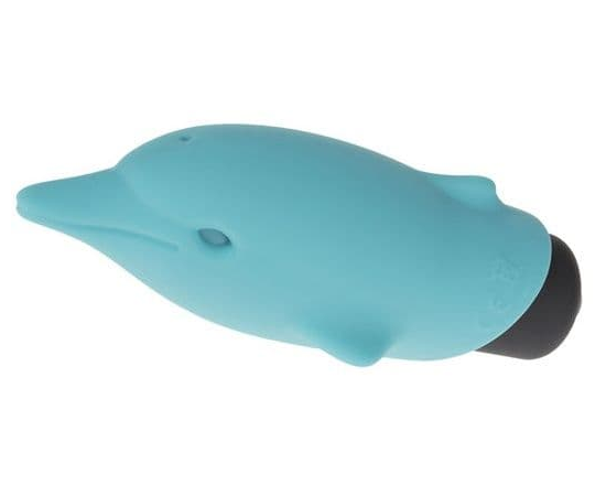 Голубой вибростимулятор-дельфин Lastic Pocket Dolphin - 7,5 см., фото 