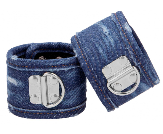 Джинсовые наручники Roughend Denim Style, Цвет: синий, фото 