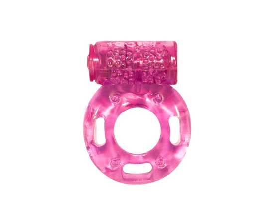 Розовое эрекционное кольцо с вибрацией Rings Axle-pin, фото 