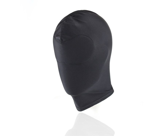 Черный текстильный шлем без прорезей для глаз, фото 