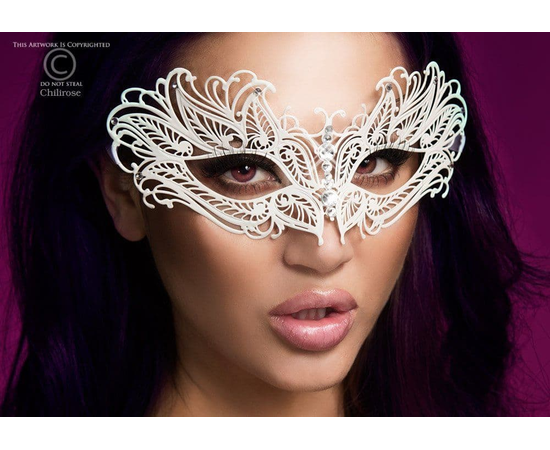 Изысканная белая карнавальная маска Chilirose, Цвет: белый, фото 