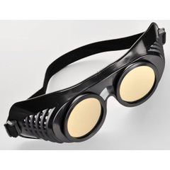 Чёрная латексная маска "Крюгер" с золотистыми окошками, фото 